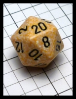 Dice : Dice - 20D - Chessex Gold Peach and Cream Speckle with Black Numerals - POD Aug 2015